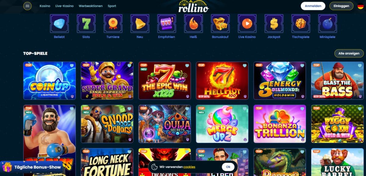 Rollino Casino: 50 Freispiele gratis image 1