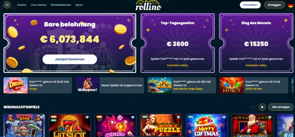 Rollino Casino: 50 Freispiele gratis image 2